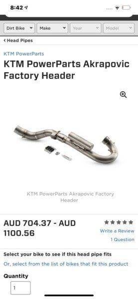 KTM 450 SX-F 13-15 header pipe