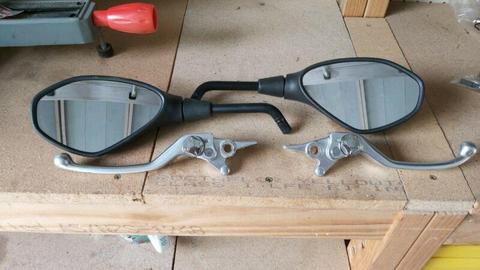 Motorcycle mirrors and levers for sale