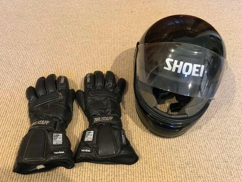 Shoei TXR motorbike helmet and gloves
