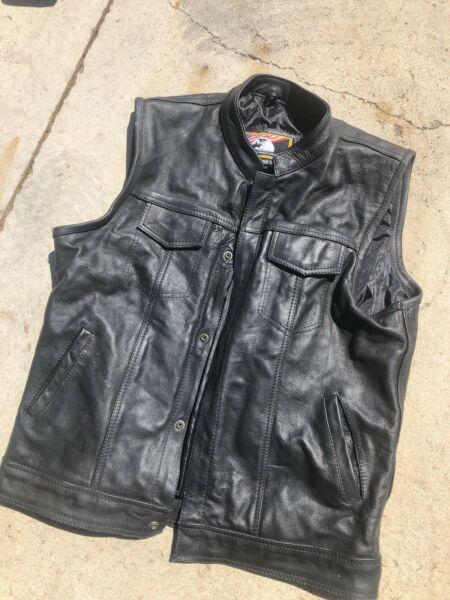 Harley Davidson leather vest also selling bike