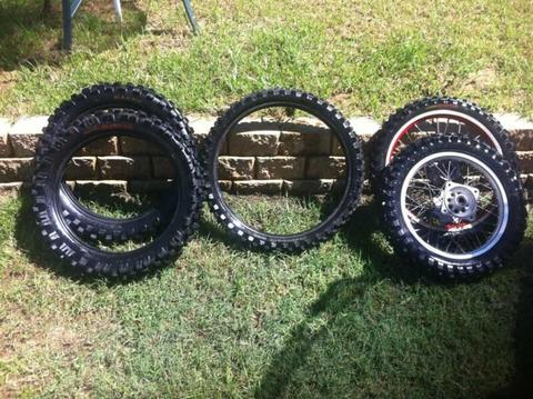 Dirt Bike Tyres 90/100-16, 70/100-19 ,Wheels Rims Suit CR80/85