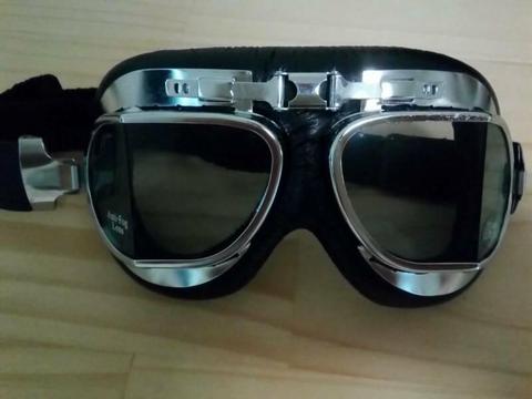 Motorcycle goggles, aviator style, new, never used