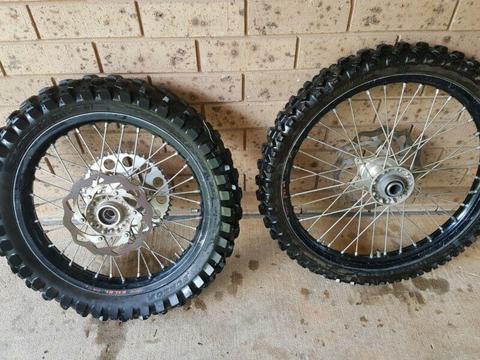 KTM front and rear wheels