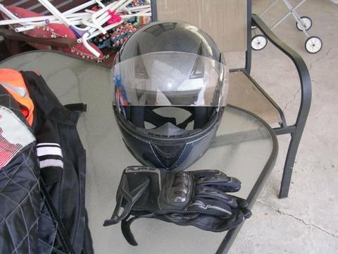 Motor Cycle Helmet and Gloves