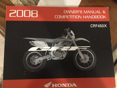 Honda CRF450X Workshop manual 2008
