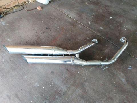 Original exhaust system for a suzuki c50t