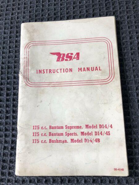 BSA Bantam 175cc Instruction manual