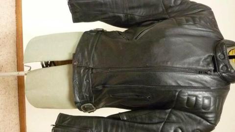 R Jays Women's Black Leather Motorcycle Jacket, Size 12, (16 UK) EC