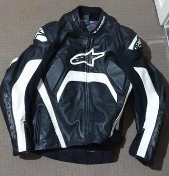 alpinestars motorcycle leather jacket