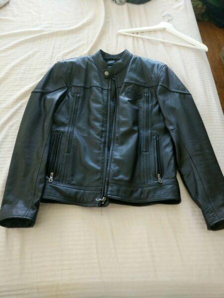 Leather Harley Davidson motorcycle jacket with liner